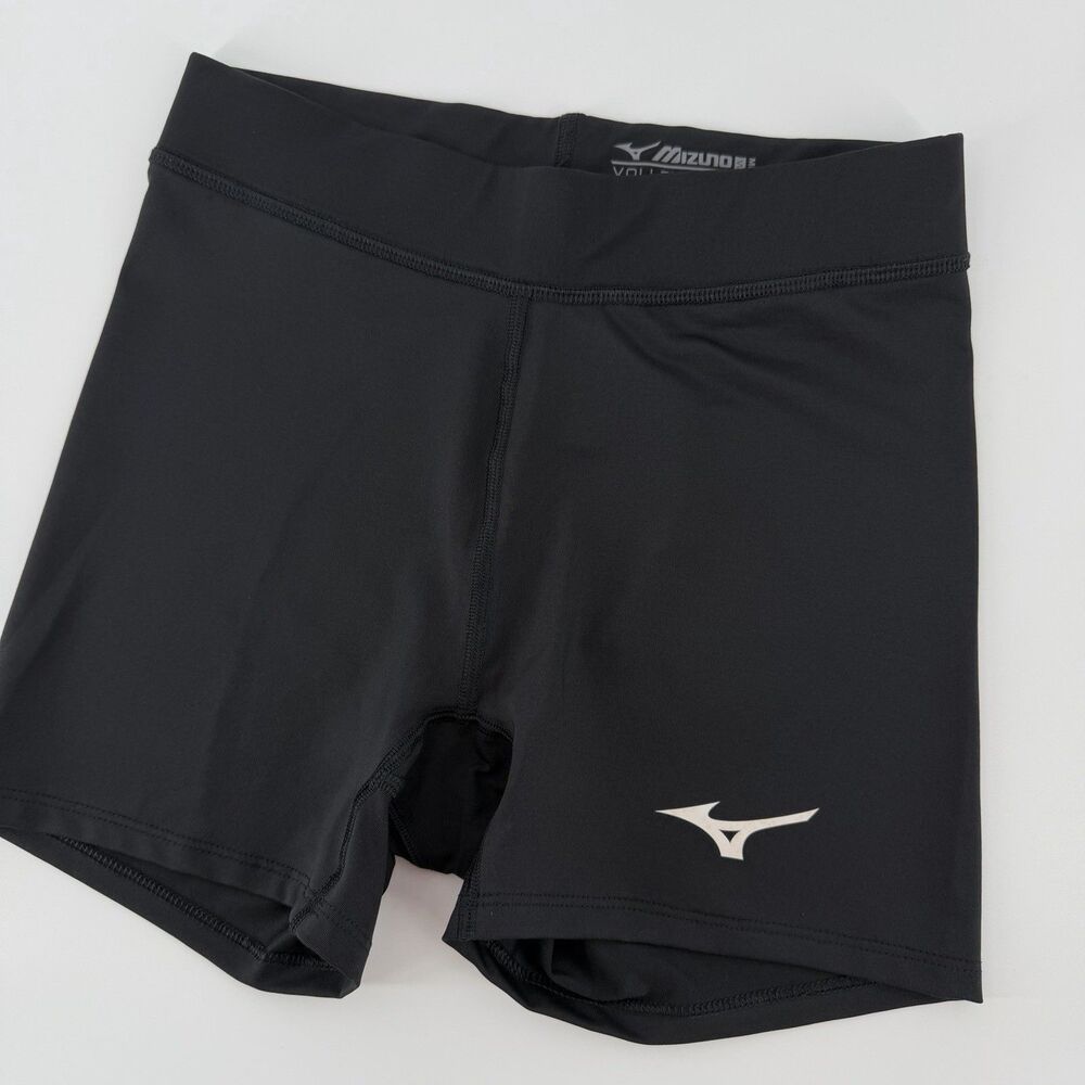 NWOT Mizuno Volleyball 4” Shorts Spandex Women Small Black Athletic Performance